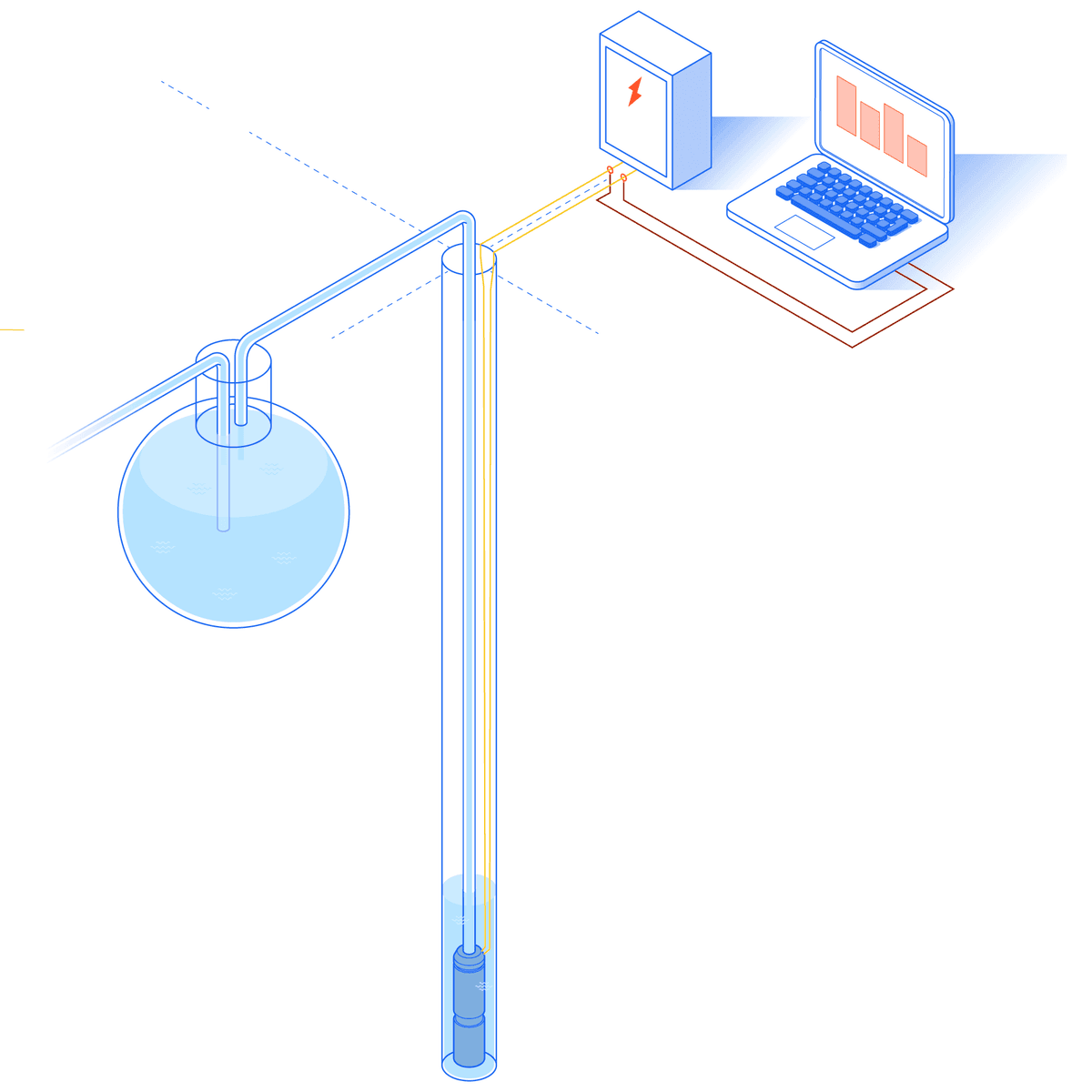 Borehole pump illustration