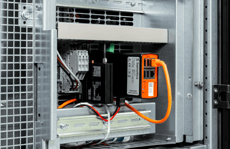 SAM4 sensors installed on motor supply cables inside a motor control cabinet