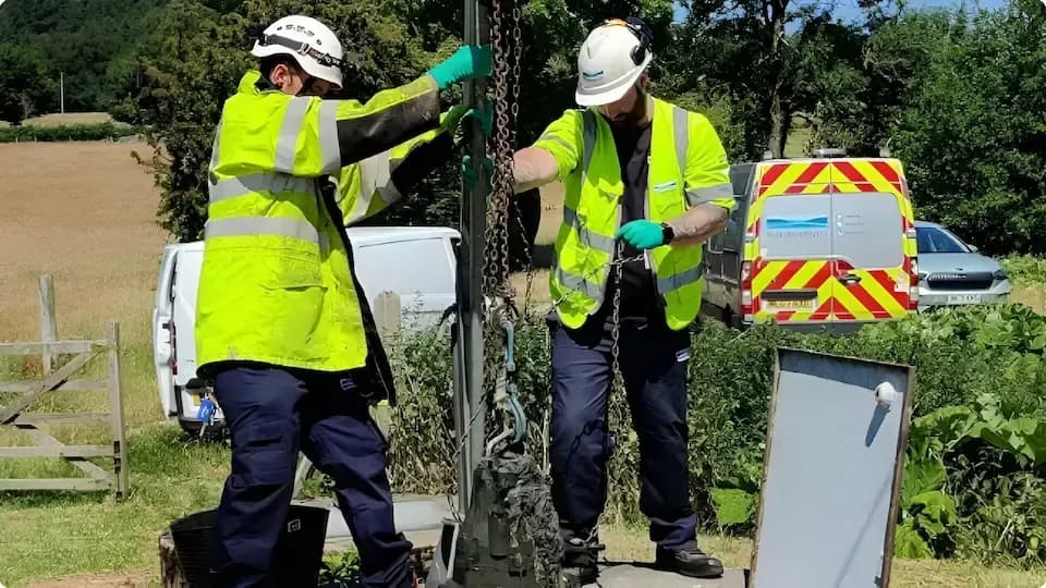 Yorkshire water people detecting blockage