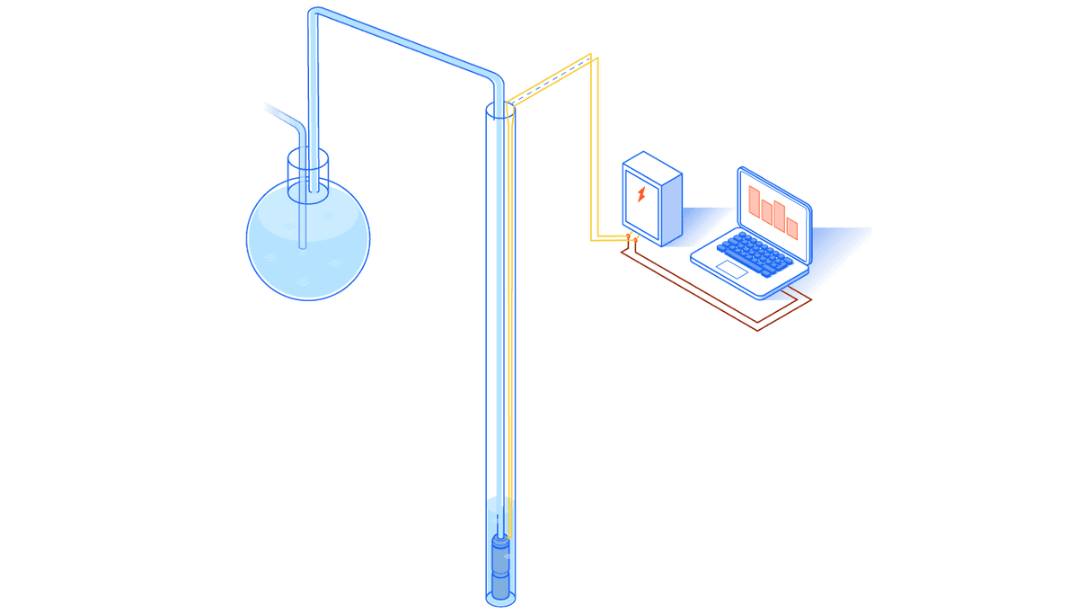 Illustration of a borehole pump
