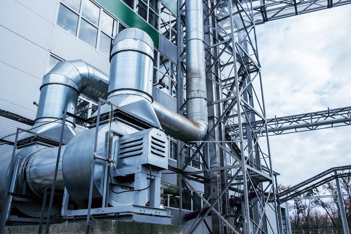 Side view of the modern high capacity industrial ventilation fans Side view of the modern high capacity industrial ventilation fans